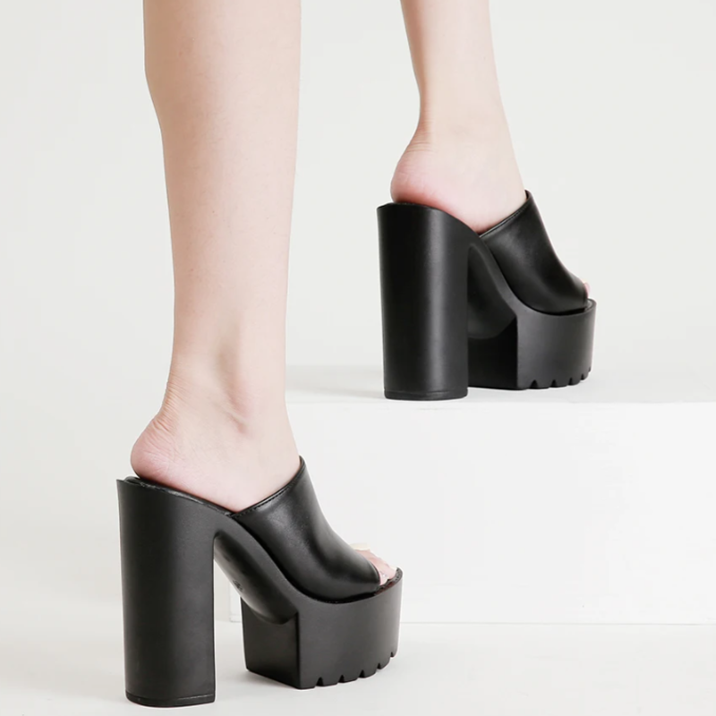 Stella Semi-Shine Wedge Mules - London Lake