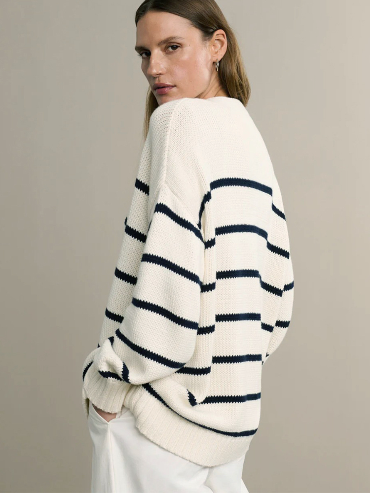 Marina Stripe Cardigan - London Lake