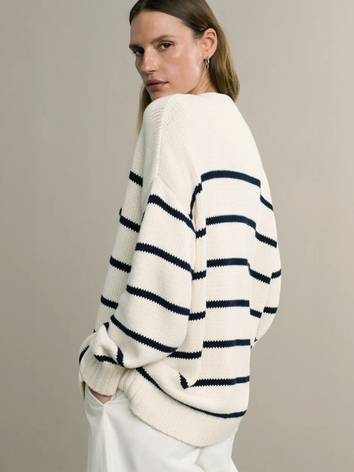 Marina Stripe Cardigan - London Lake