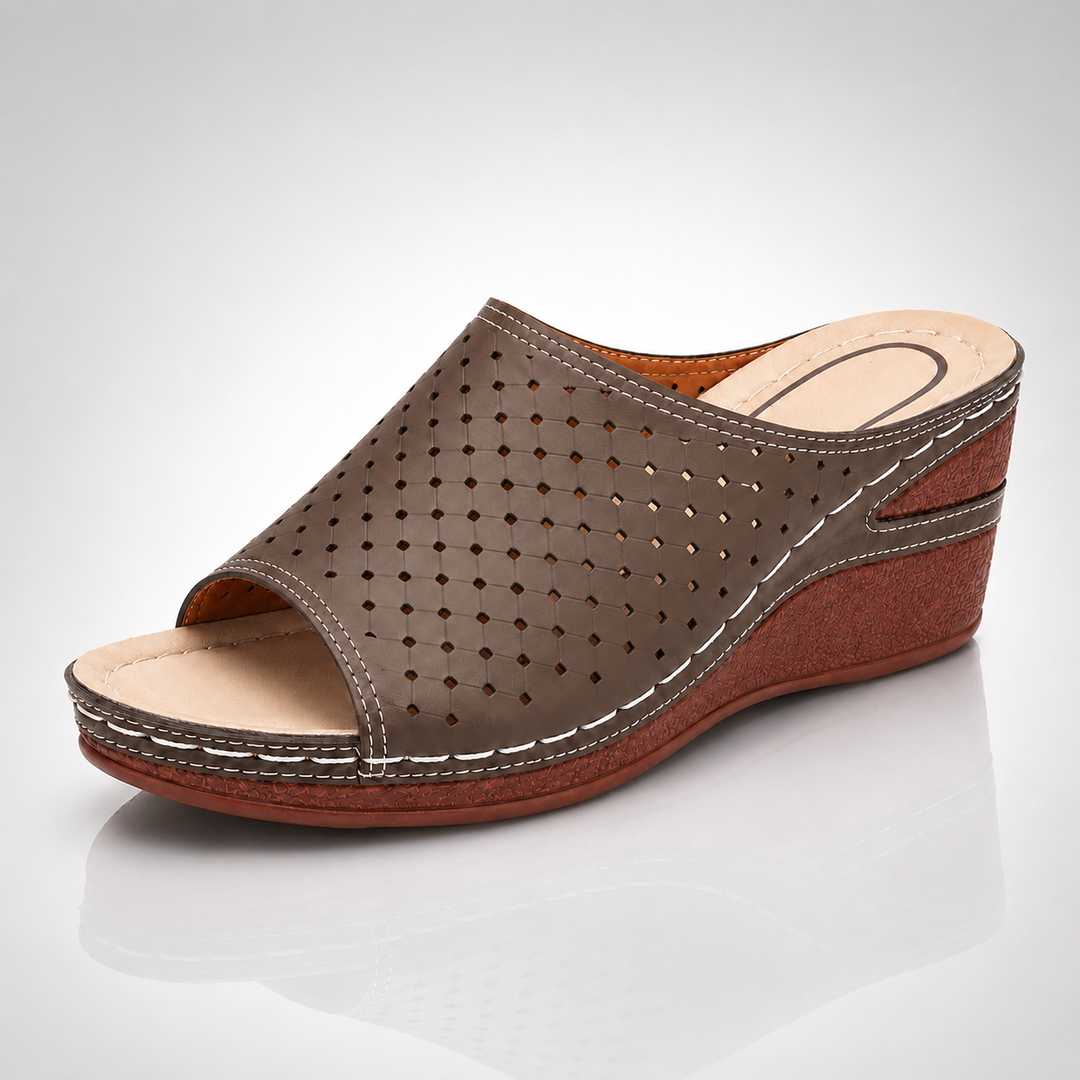 Thea Open-Toe Wedge Sandals - London Lake
