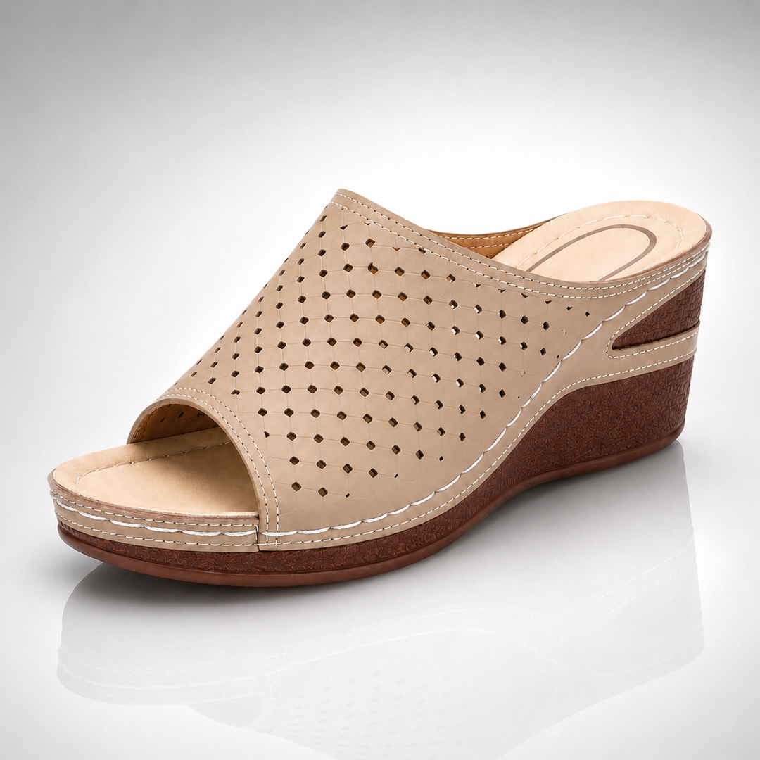 Thea Open-Toe Wedge Sandals - London Lake