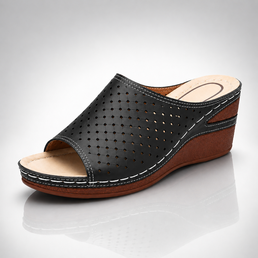 Thea Open-Toe Wedge Sandals - London Lake