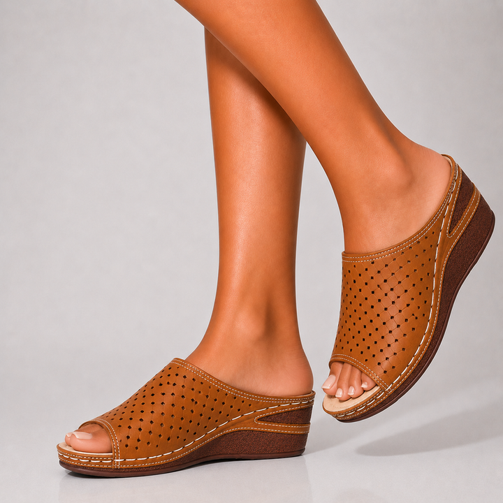 Thea Open-Toe Wedge Sandals - London Lake