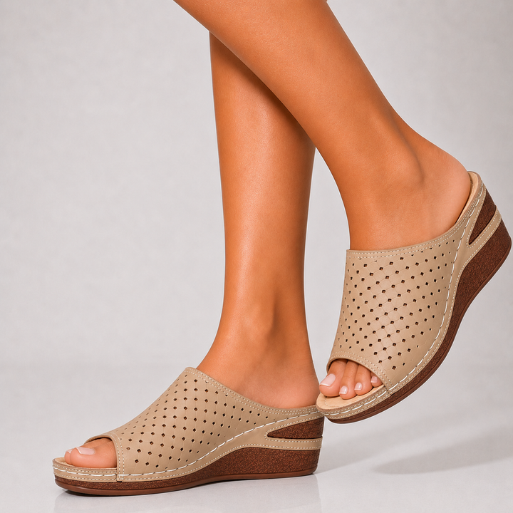 Thea Open-Toe Wedge Sandals - London Lake