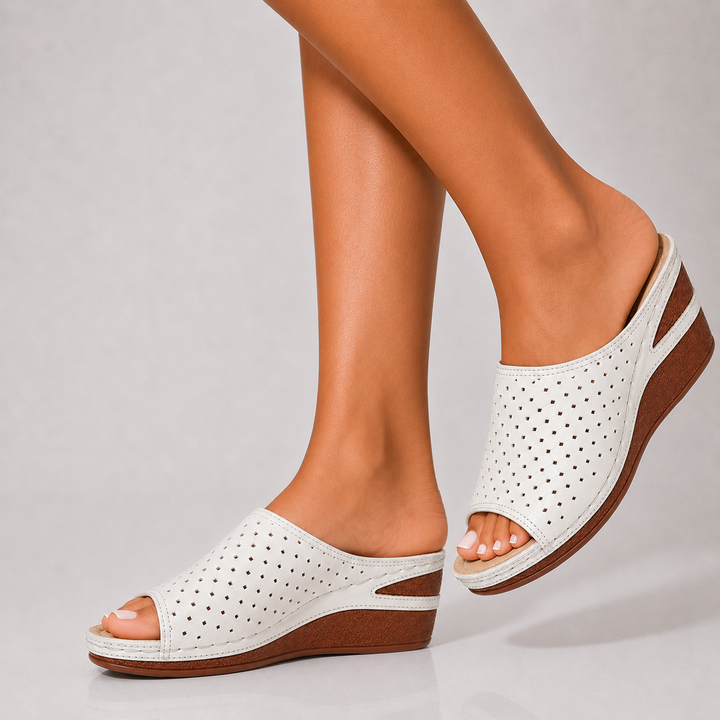 Thea Open-Toe Wedge Sandals - London Lake