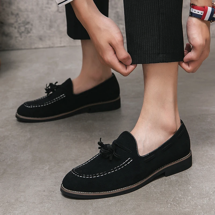 Belmont Tassel Suede Loafers - London Lake