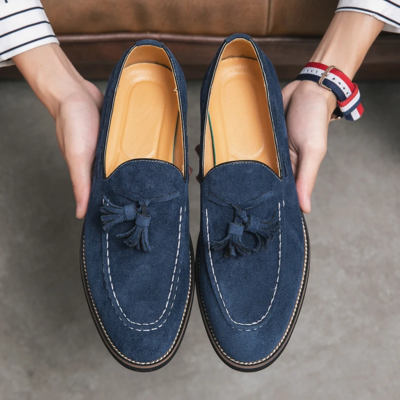 Belmont Tassel Suede Loafers - London Lake