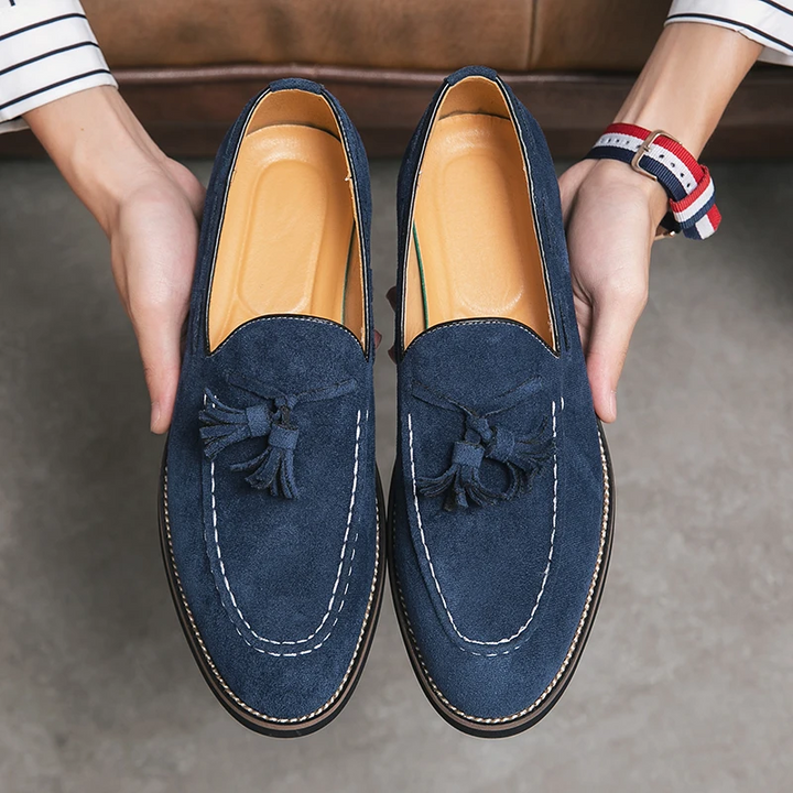 Belmont Tassel Suede Loafers - London Lake