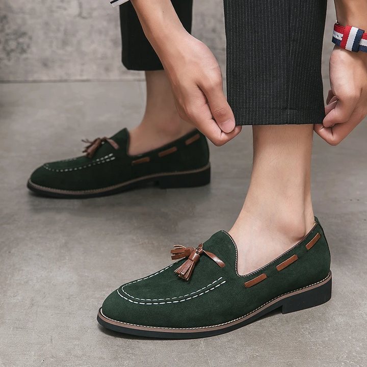 Belmont Tassel Suede Loafers - London Lake