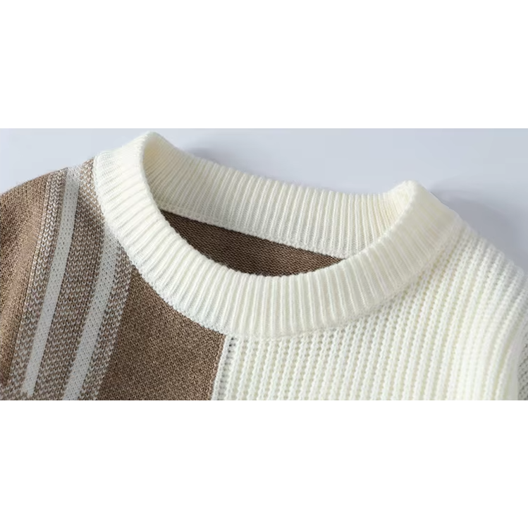 Driftwood Plaid Crew Knit Sweater - London Lake