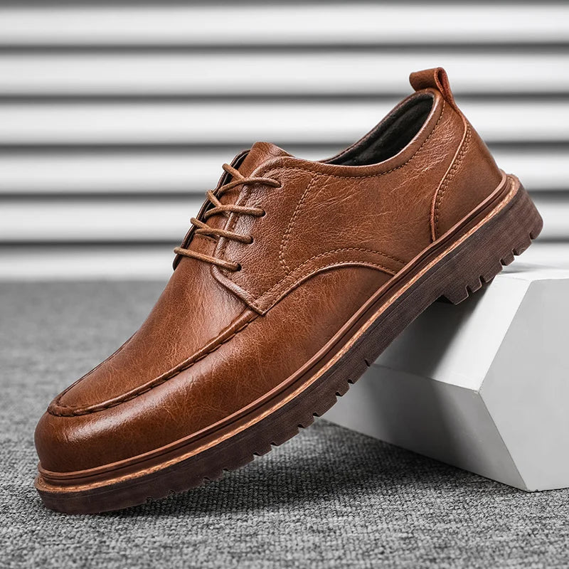 Brayden Leather Lace-Up Shoes - London Lake