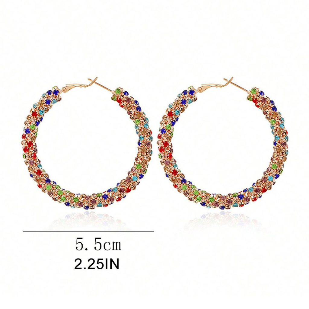 Rhinestone Hoop Earrings