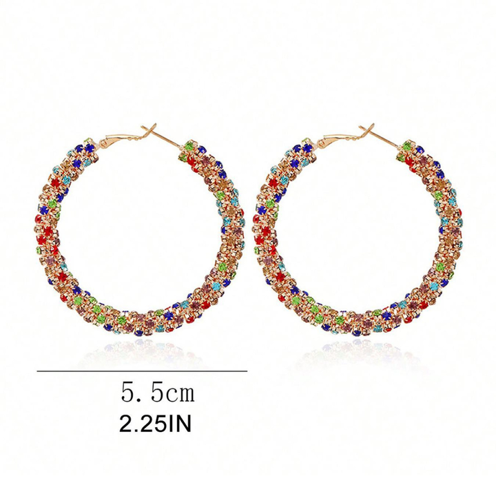 Rhinestone Hoop Earrings