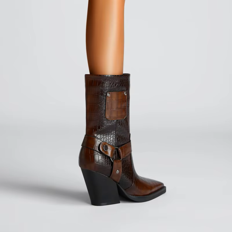 Westline Buckle Ankle Boots - London Lake