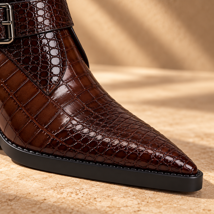 Westline Buckle Leather Boots