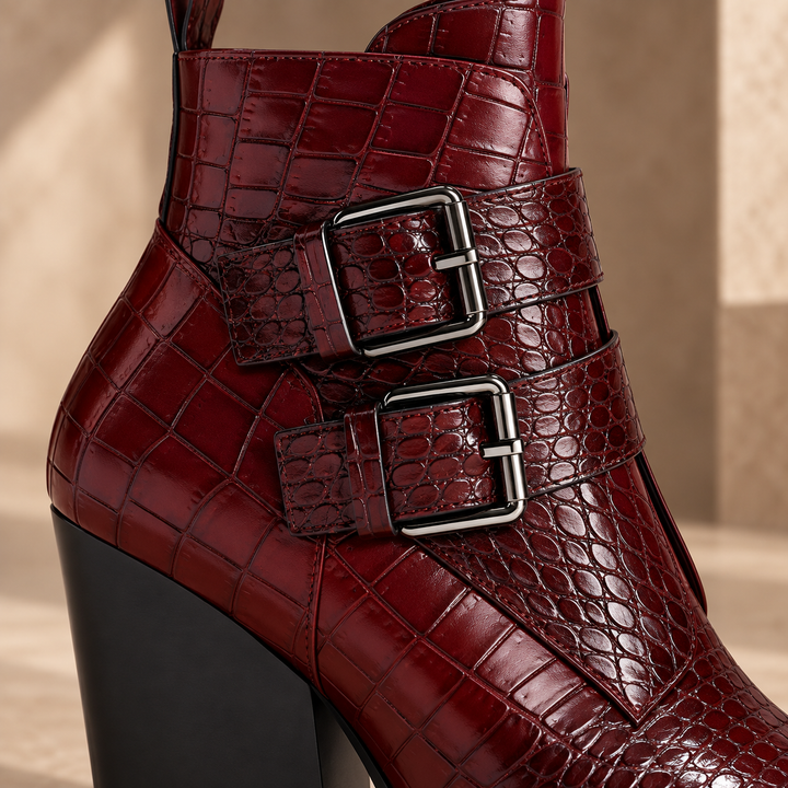 Westline Buckle Leather Boots