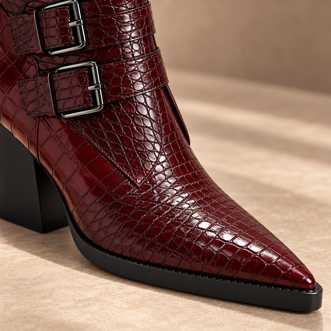 Westline Buckle Leather Boots