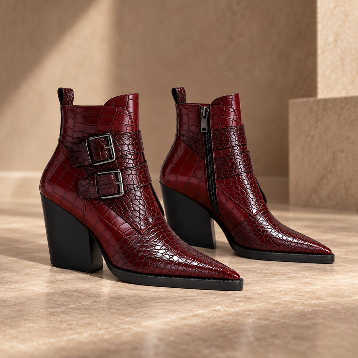 Westline Buckle Leather Boots