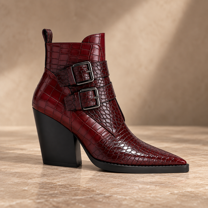 Westline Buckle Leather Boots