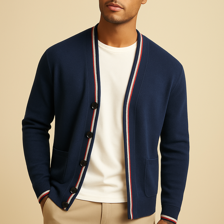The Windsor Merino Cardigan - London Lake