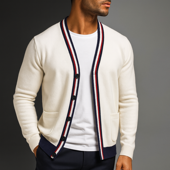The Windsor Merino Cardigan - London Lake
