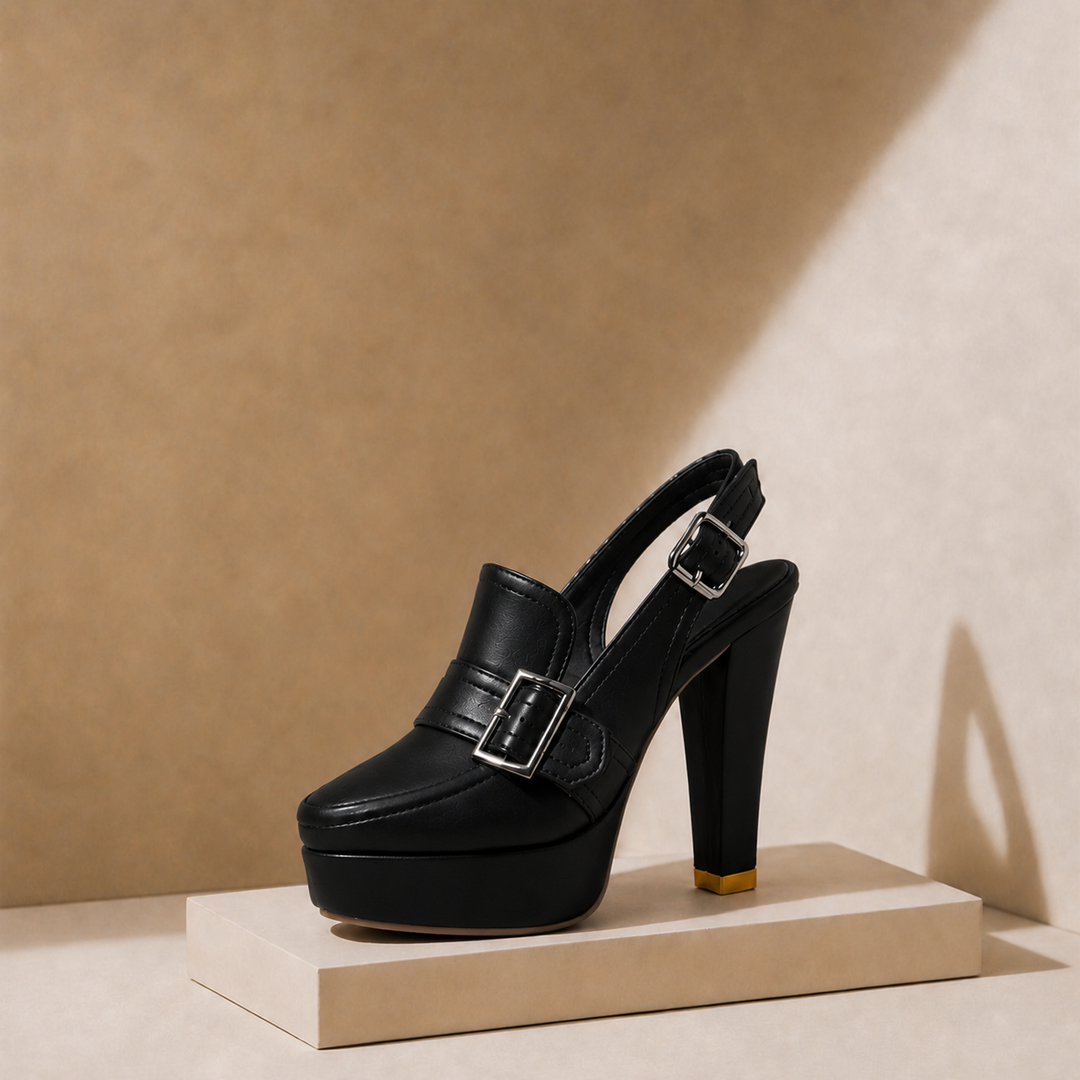Geneva Buckle Heels - London Lake
