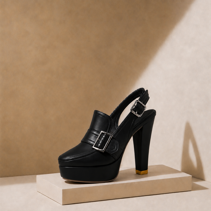 Geneva Buckle Heels - London Lake
