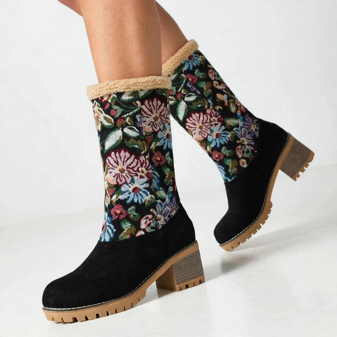 Amelia Floral Cuff Boots