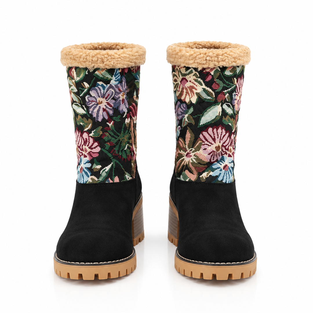 Amelia Floral Cuff Boots