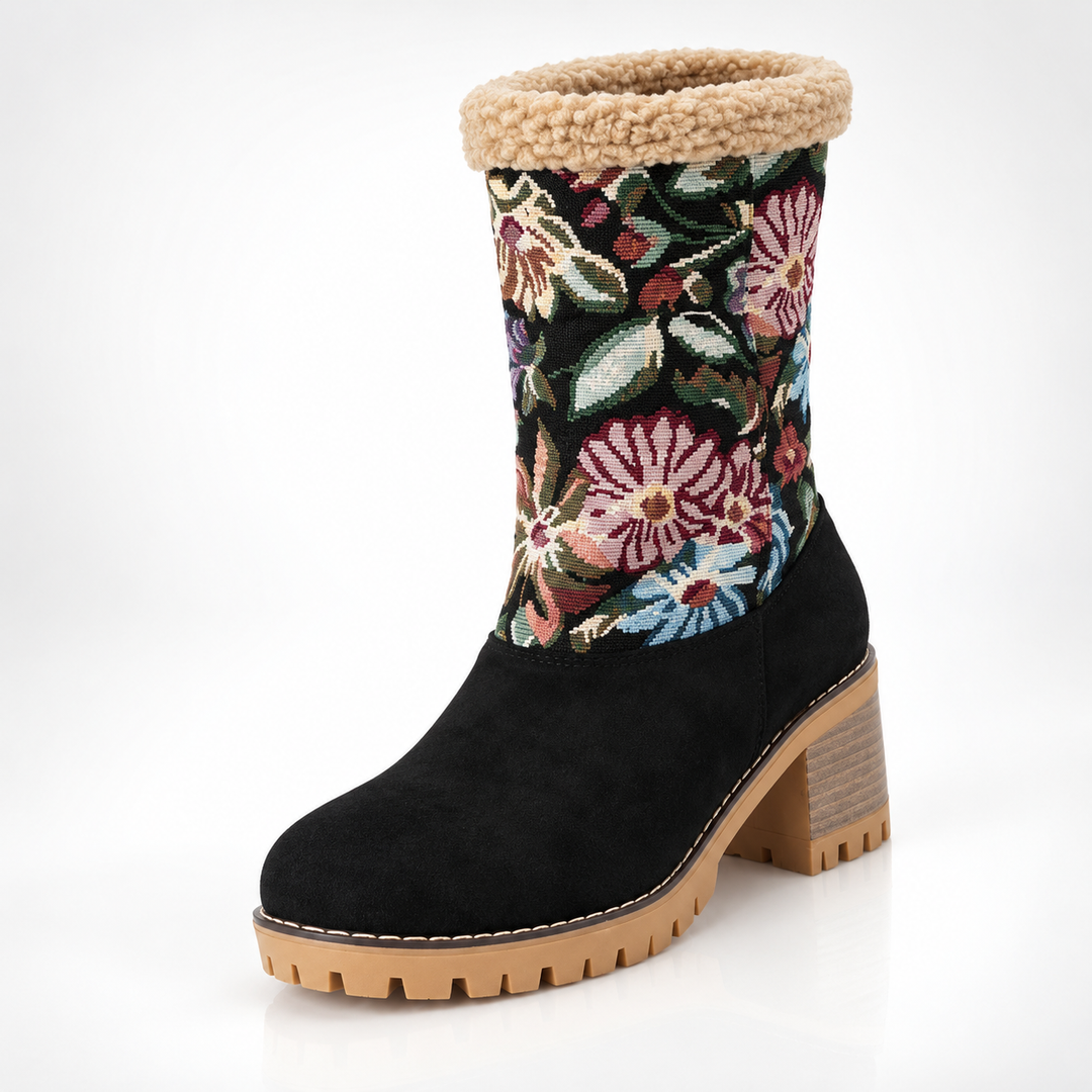 Amelia Floral Cuff Boots