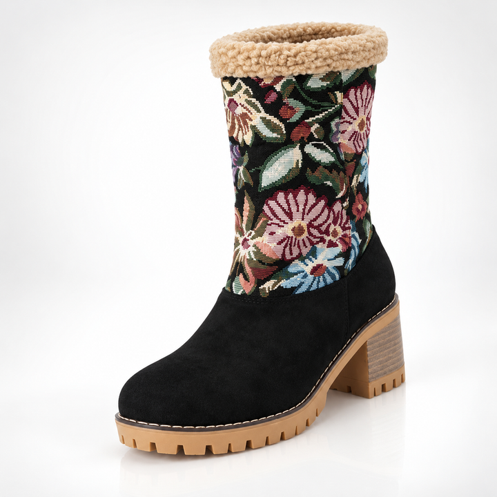 Amelia Floral Cuff Boots