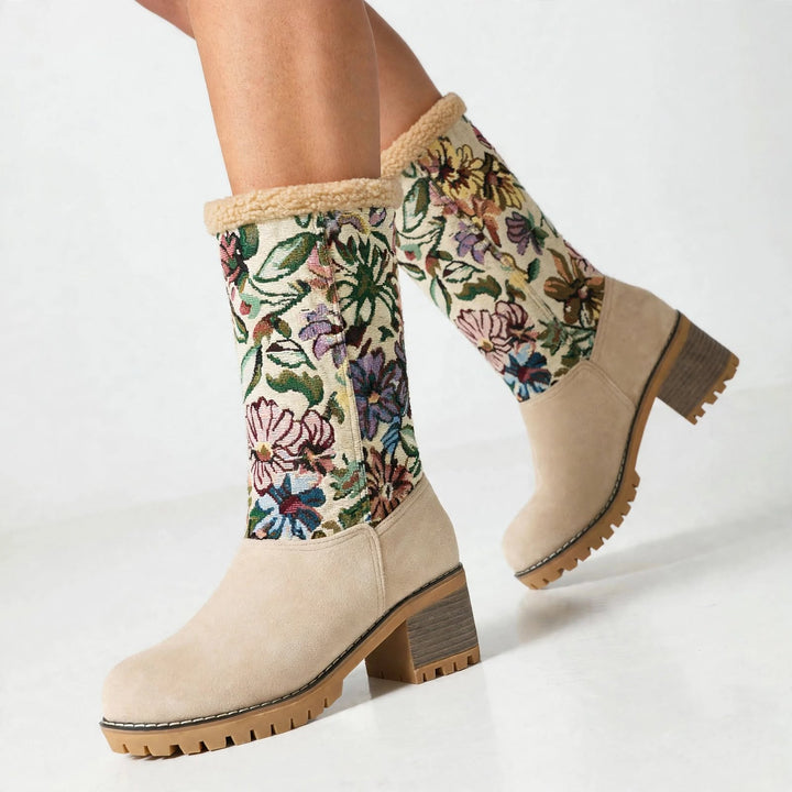 Amelia Floral Cuff Boots