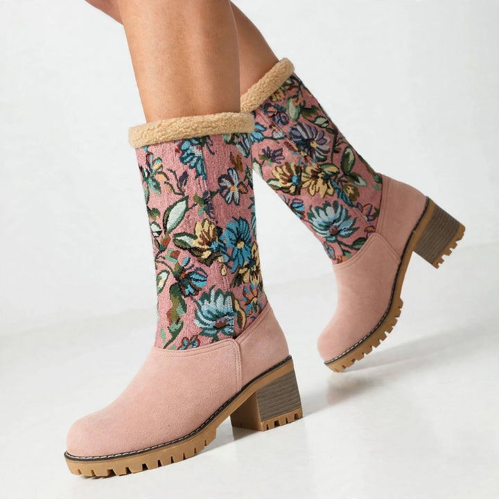 Amelia Floral Cuff Boots