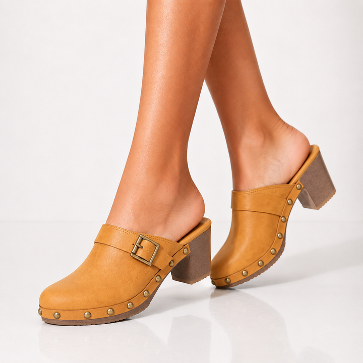 Brigitte Studded Mules - London Lake