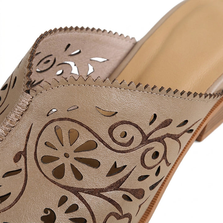 Beige Elodie Filigree Heels material close-up