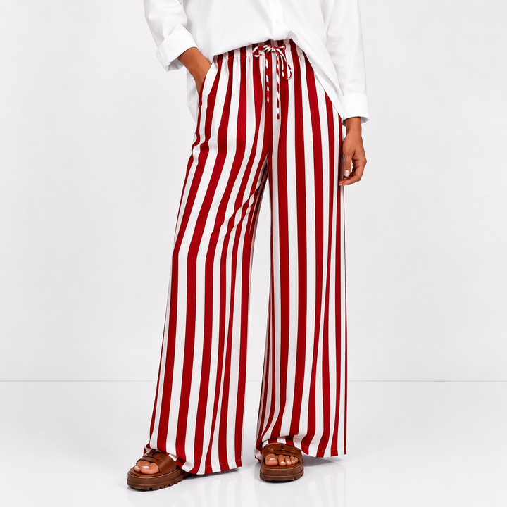 Cabana Stripe Wide-Leg Pants