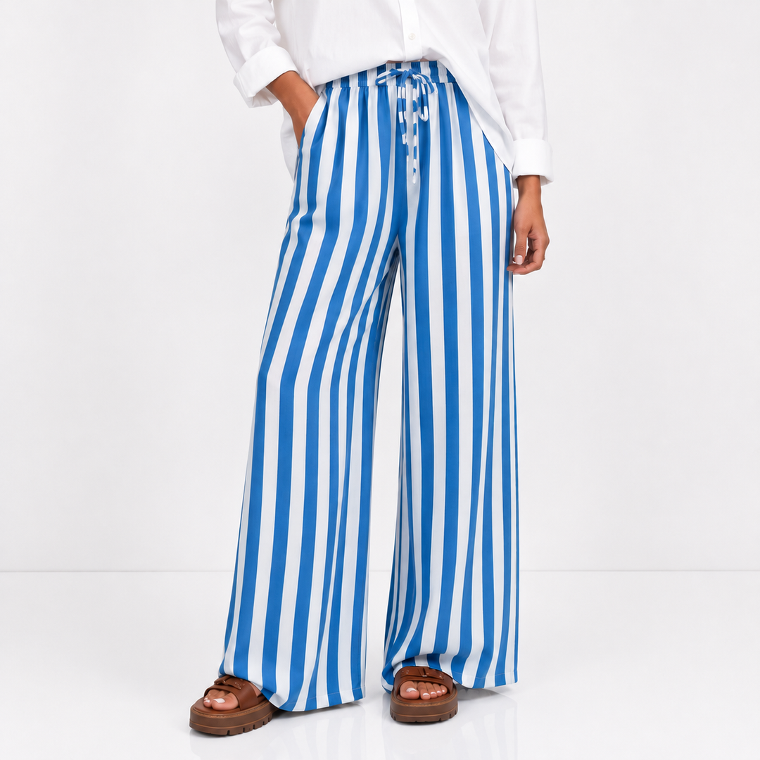 Cabana Stripe Wide-Leg Pants
