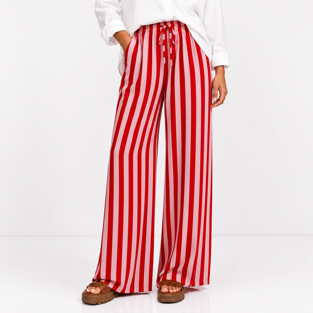 Cabana Stripe Wide-Leg Pants