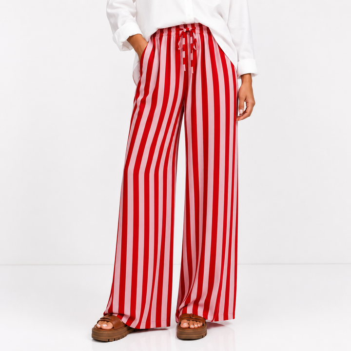 Cabana Stripe Wide-Leg Pants