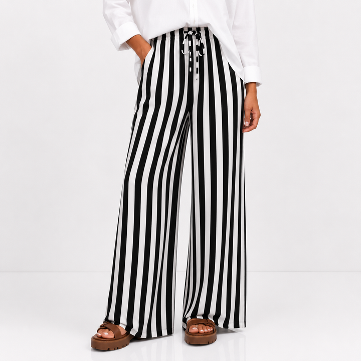 Cabana Stripe Wide-Leg Pants