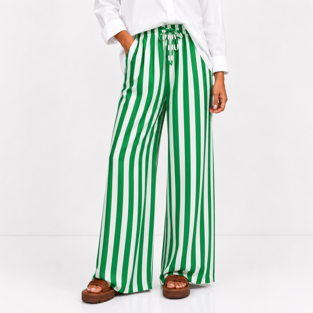 Cabana Stripe Wide-Leg Pants