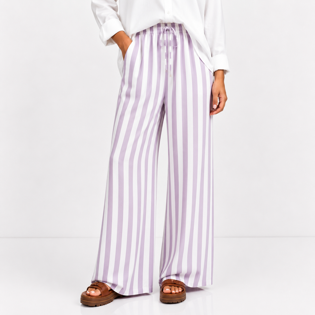 Cabana Stripe Wide-Leg Pants