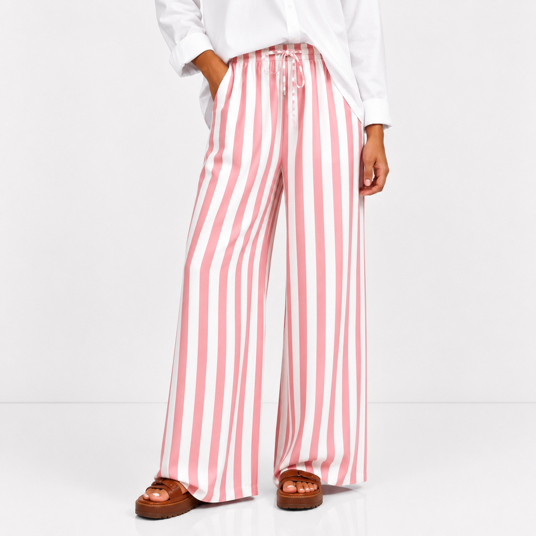 Cabana Stripe Wide-Leg Pants