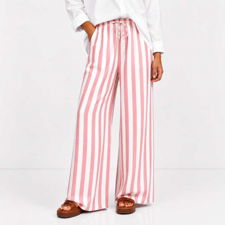 Cabana Stripe Wide-Leg Pants