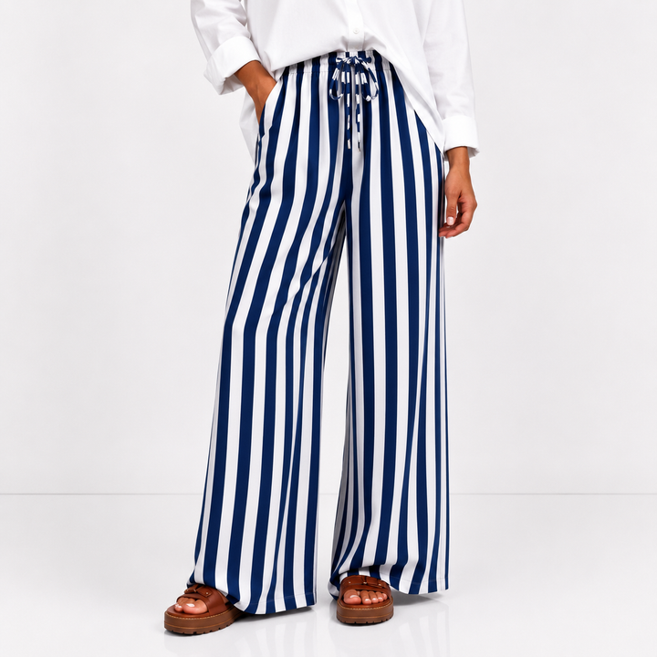 Cabana Stripe Wide-Leg Pants