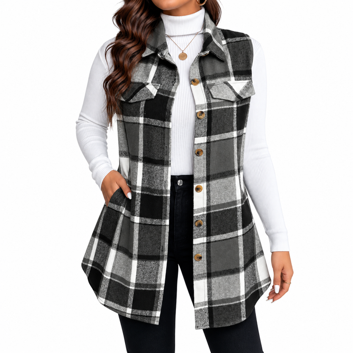 Evelyn Plaid Vest