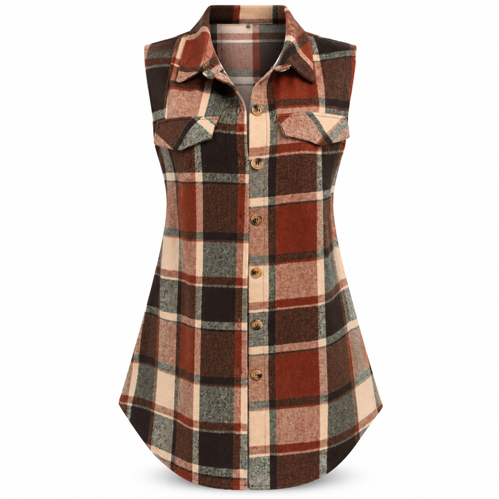 Evelyn Plaid Vest
