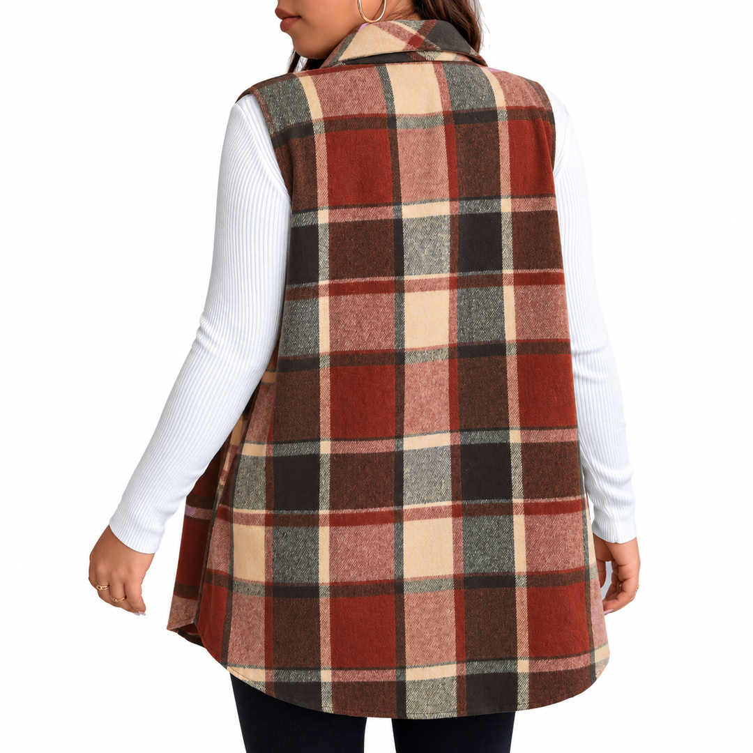 Evelyn Plaid Vest