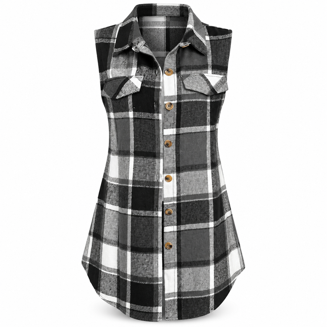 Evelyn Plaid Vest