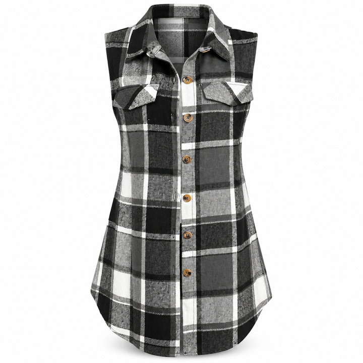 Evelyn Plaid Vest